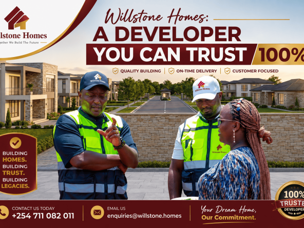 Willstone Homes project team holding site inspection at a modern gated community development in Kenya.